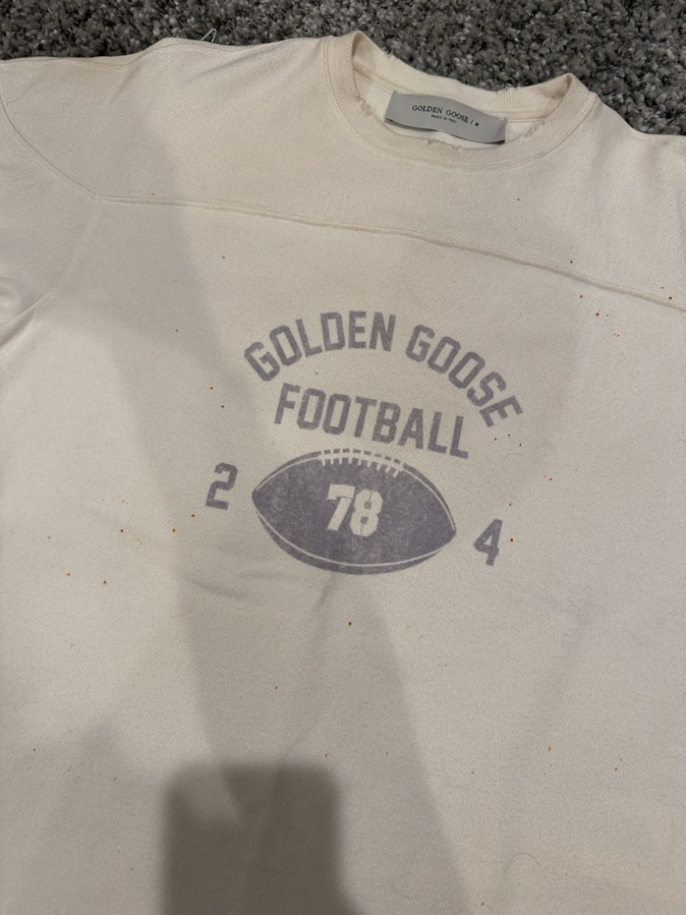 Golden Goose Cream top with Football Graphic